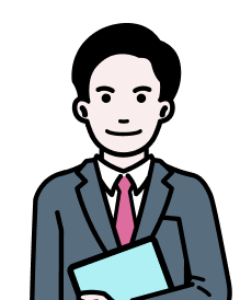 ファイルを持っているスーツの男性のイラスト