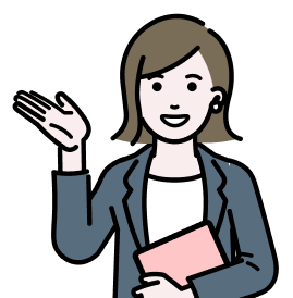 紹介する手をする女性のイラスト