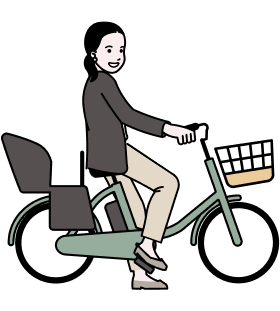 自転車に乗っている女性