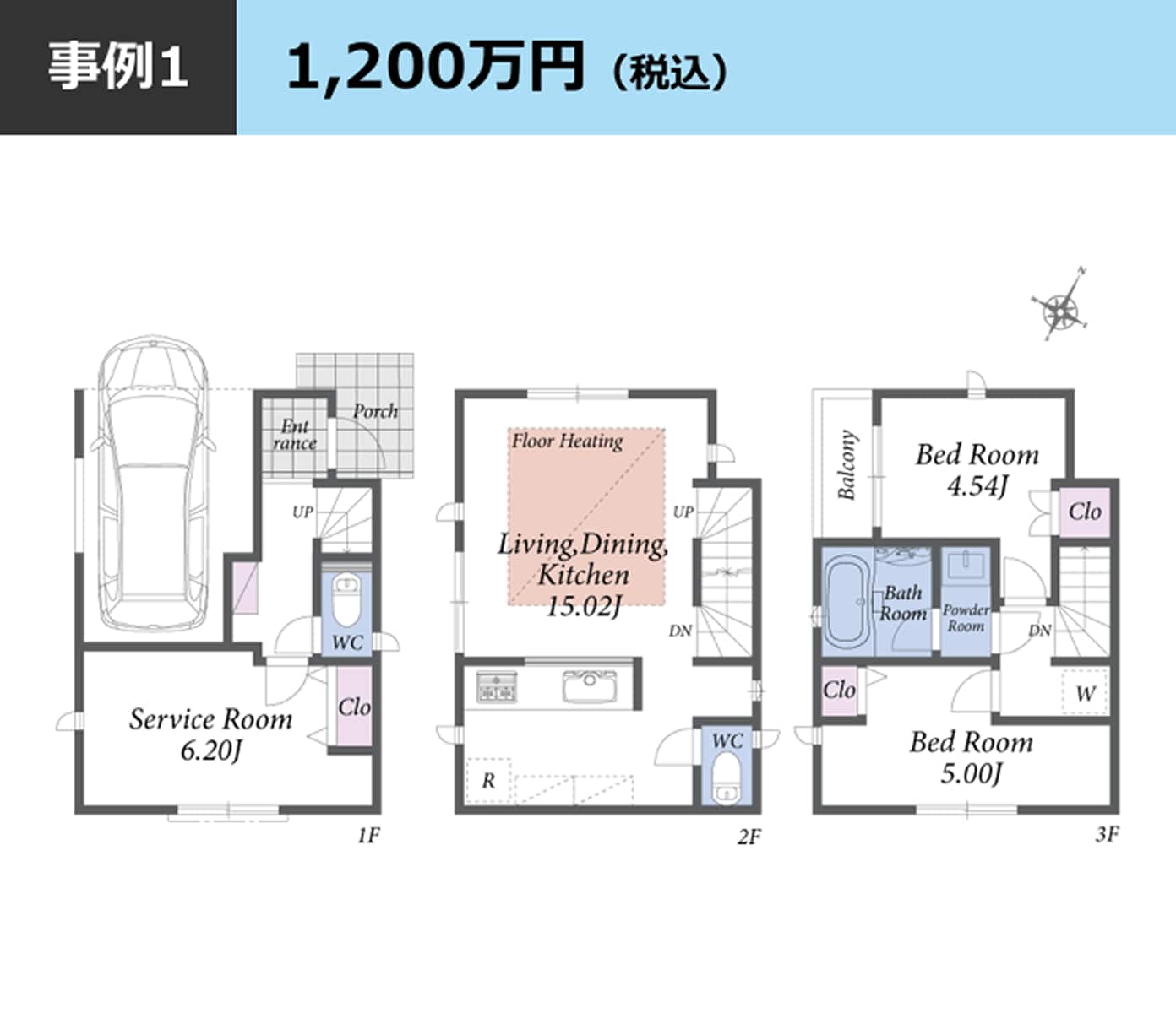 事例1 1,200万円(税込み)