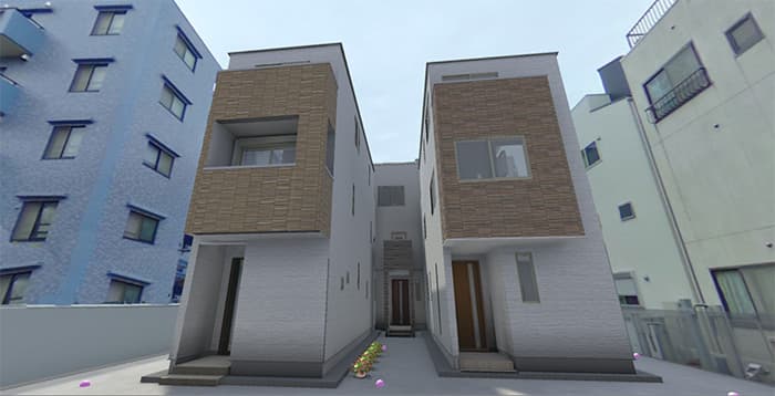 VRの映像(建物の完成後の外観)