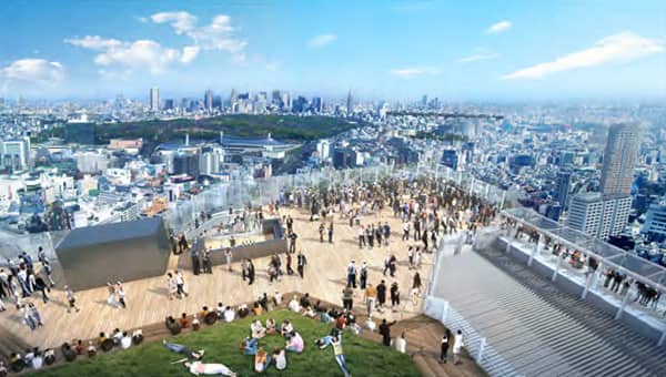 屋外展望施設と新宿方面の眺望イメージ