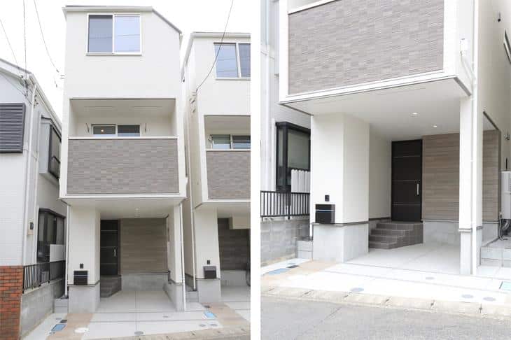 ニッチ風の仕切り壁がある、<br>ナチュラルモダンな住空間。